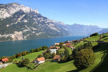 Fototapeta na wymiar Beutiful lake in the Swiss Alps, Switzerland