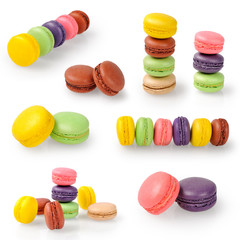 Macarons isolated on white background