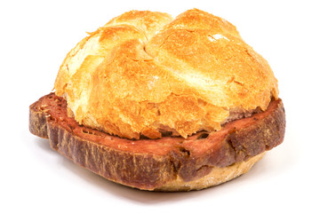 Semmel mit Fleischkäse