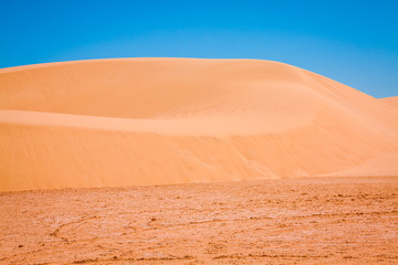 Sand dunes of Sahara desert near Ong Jemel in Tozeur,Tunisia.