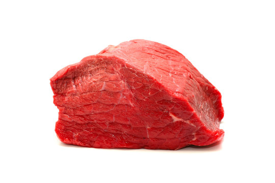 Fresh Raw Beef Meat. Isolatet on White Background