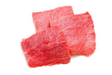 Fresh Raw Beef Meat. Isolatet on White Background