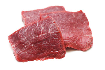 Obraz premium Fresh Raw Beef Meat. Isolatet on White Background