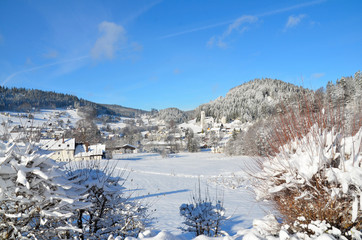 Fototapeta na wymiar Winter Warmensteinach Schnee