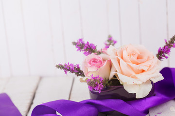 Postcard with elegant  flowers