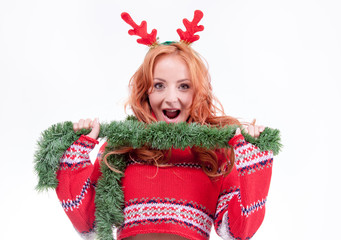 Beautiful woman with horns