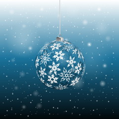 Christmas ball from snowflakes on blue background, eps 10