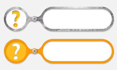 Obraz premium two frames joined by a bolt and question mark