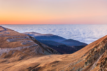 mountains and clouds