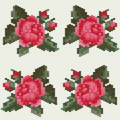 Vector mosaic with red roses