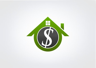 House dollar bank Business Logo Investment icon Money Abstract