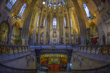 Fototapeta na wymiar Barcelona Cathedral Interior, Catalonia, Spain