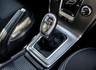 Naklejka premium Closeup photo of car gearbox