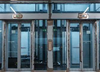 Fototapeta premium Modern building with an elevator