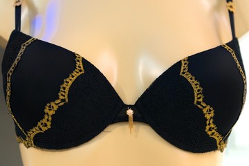 Black bra with decoration