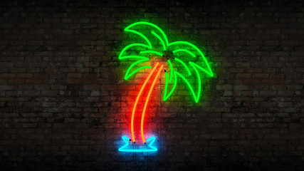 neon palm tree
