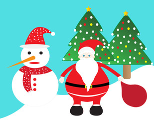 santa claus and snowman