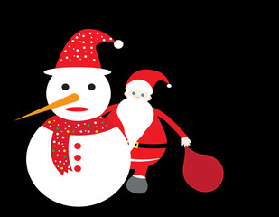 santa claus and snowman