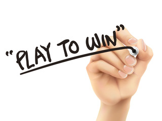 play to win words written by 3d hand