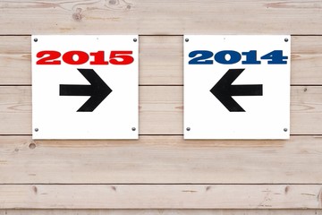 2014 2015 Arrow on Wood Wall
