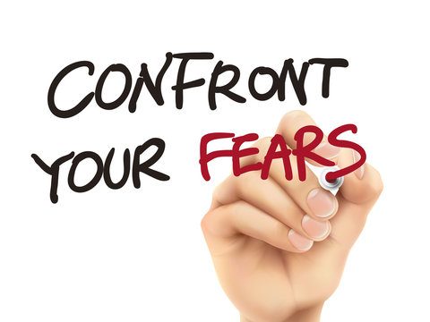 confront your fears words written by 3d hand
