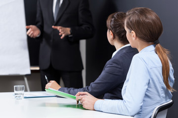 Businesswomen sitting at the desk