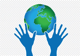 Hand Holding World and globe hands idea