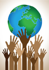 Hand Holding World and globe hands idea