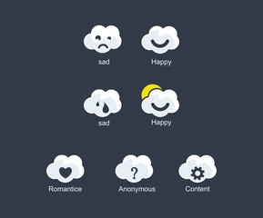 cloud emot set icon