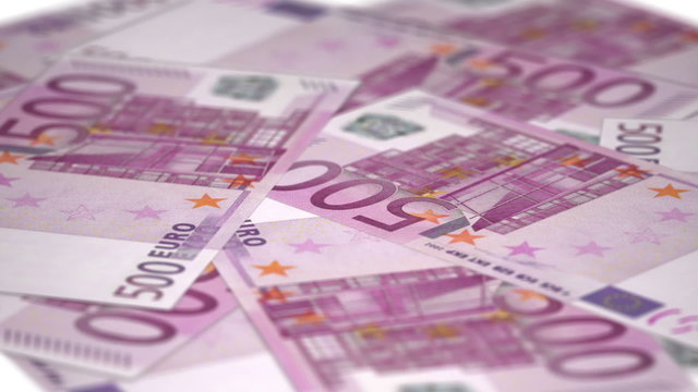 Seamless loop - Rotating plate of 500 euro bills