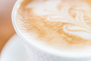 Close up latte coffee