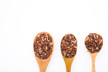 Rice brown isolated on white background