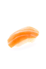 Salmon sushi isolated on white
