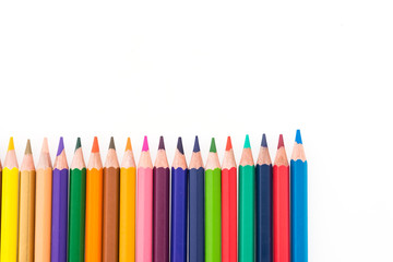 Colorful pencil isolated on white background