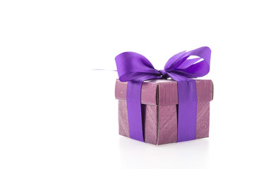 Purple gift box isolated on white background