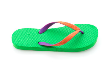 Green flip flop isolated on white background