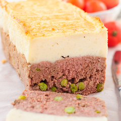 Meatloaf Topped with Cheesy Mashed Potato