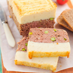 Meatloaf Topped with Cheesy Mashed Potato
