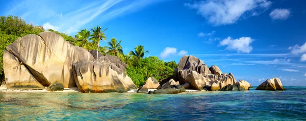 Acrylic prints Anse Source D'Agent, La Digue Island, Seychelles Anse Source d'Argent beach panorama, La Digue, Seyshelles