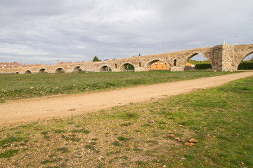 Fototapeta na wymiar Puente del Paso Honroso, Hospital de Órbigo, León.
