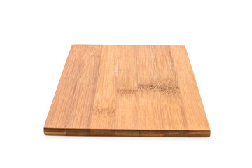 Wooden cutting board isolated on white background