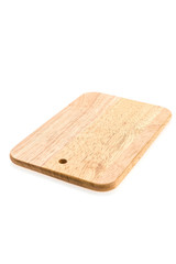 Wooden cutting board isolated on white background