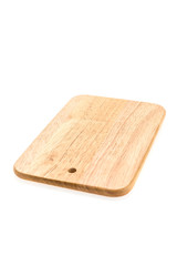 Wooden cutting board isolated on white background