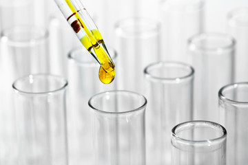 Test tubes close-up