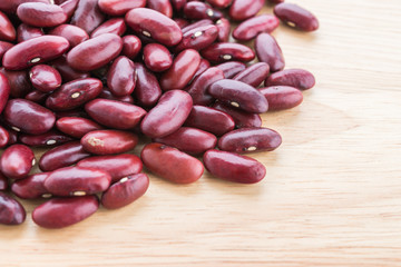 Red bean on wooden background
