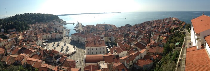 Sea city Piran panoramic view