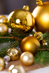 Golden Christmas decoration background