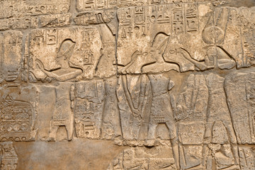 hieroglyphs on wall