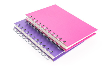 Pink note book isolated on white background