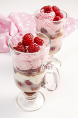 Raspberry layer dessert